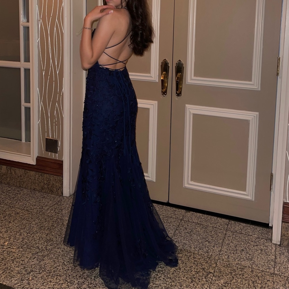 blue sherri hill prom dress